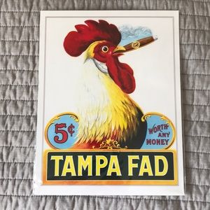 Rooster print poster